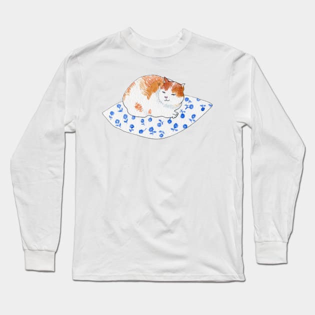 Sarcastic cat on the Pillow Long Sleeve T-Shirt by argiropulo